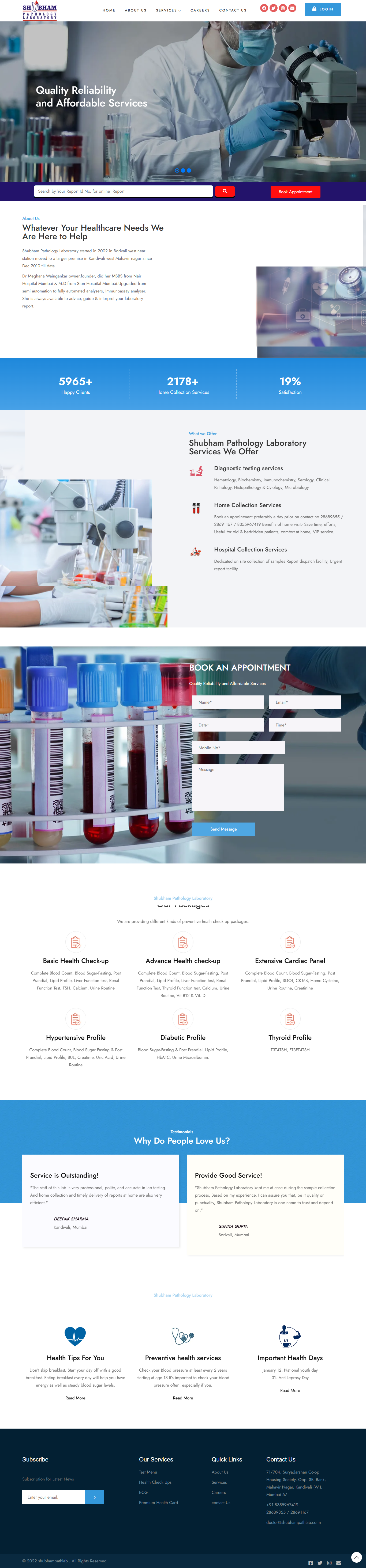 Shubhampath Lab Website Case Study Details