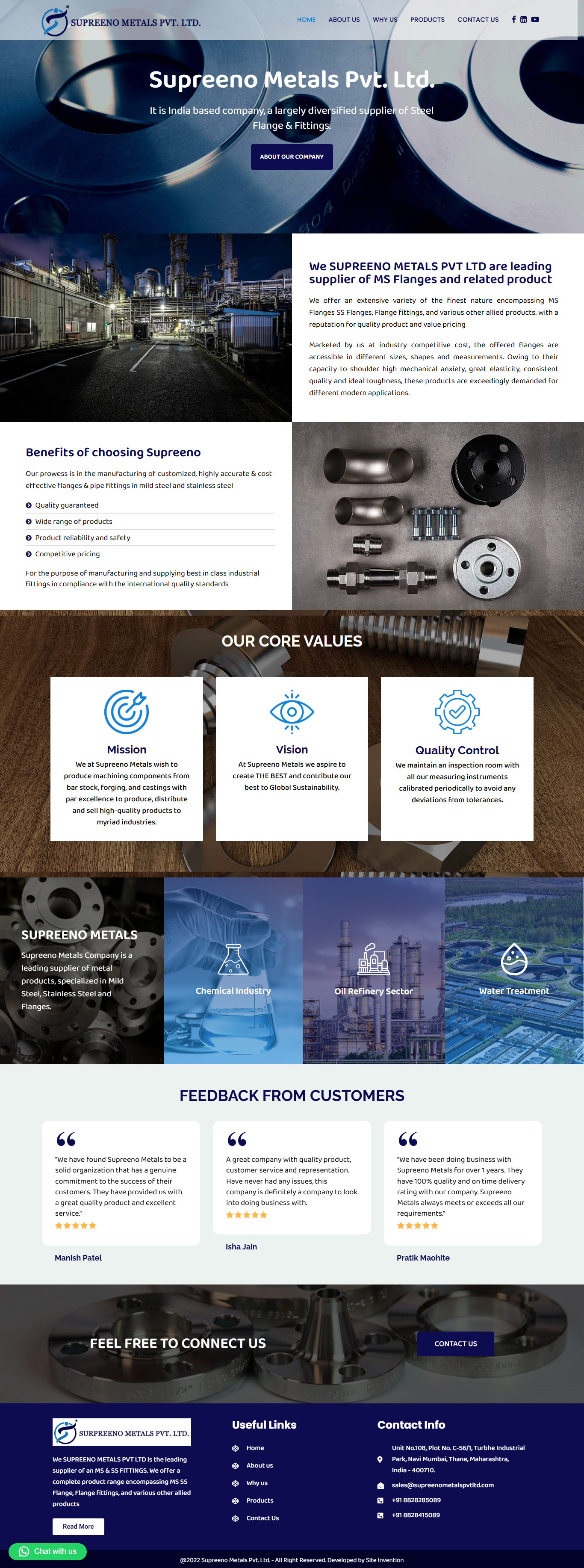 Supreeno Metals Website Case Study Details