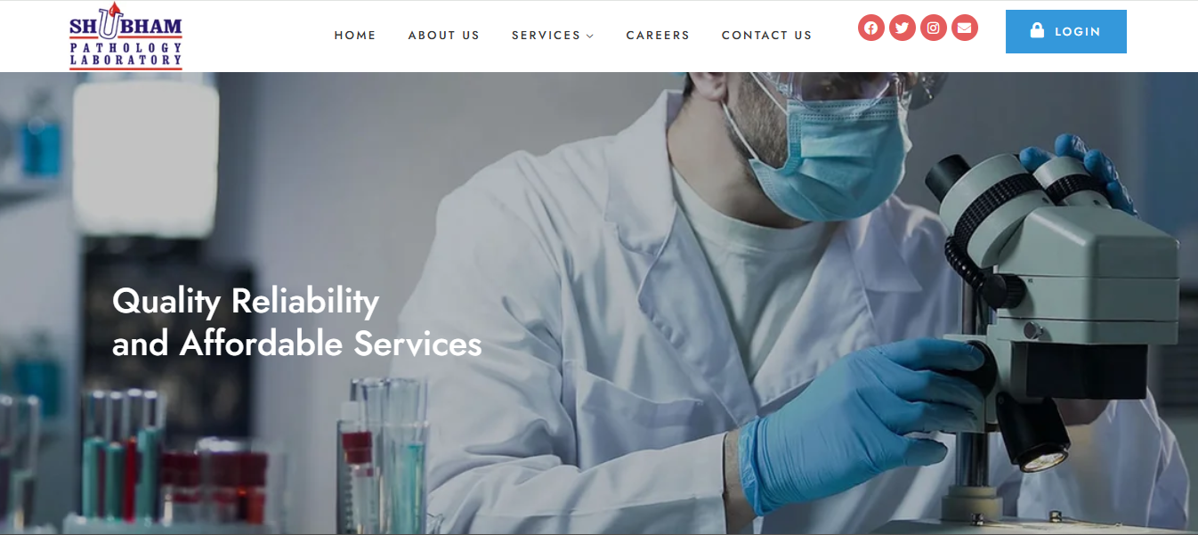 Shubhampath Lab - Website Development & Clinic CRM Software by Alwani Technologies