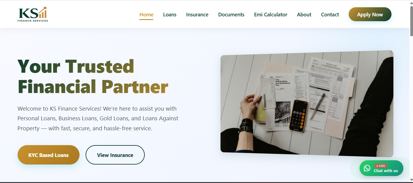 KS Finance Services - Website Design & Development by Alwani Technologies