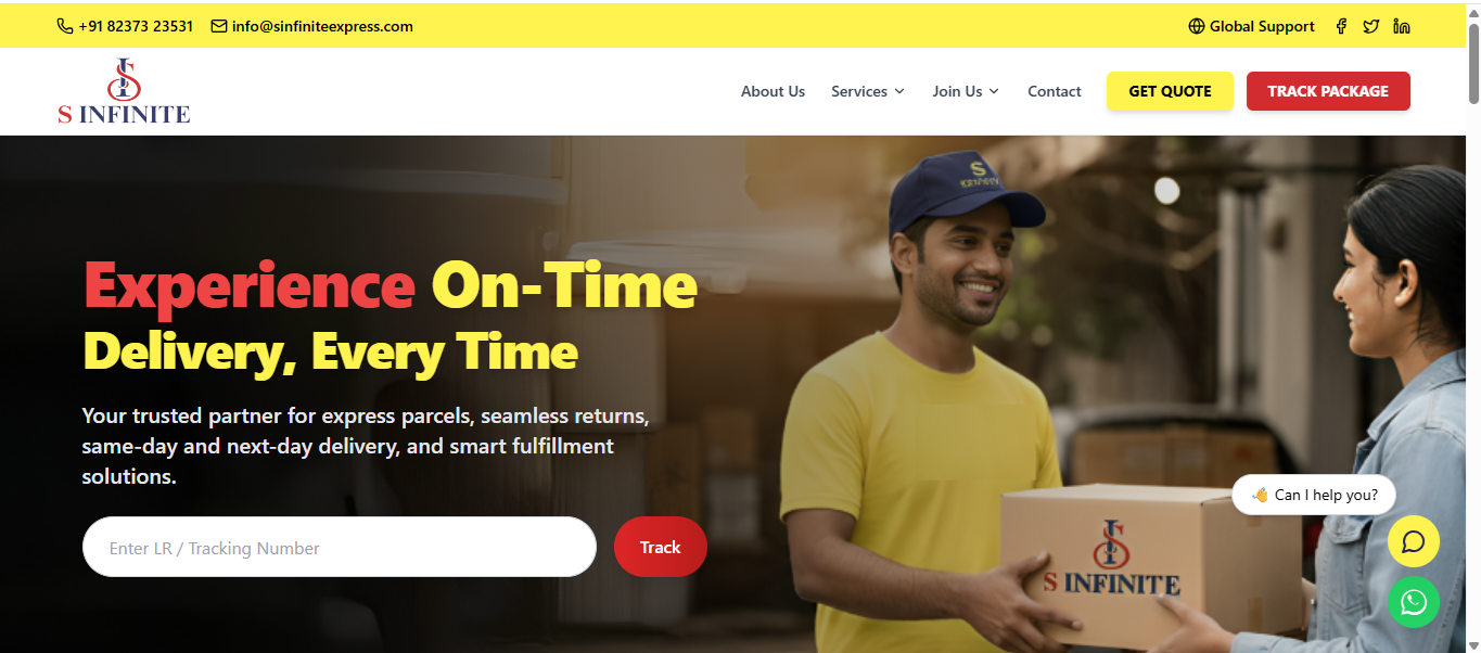 S Infinite Express - Website Development & Transport CRM Software by Alwani Technologies
