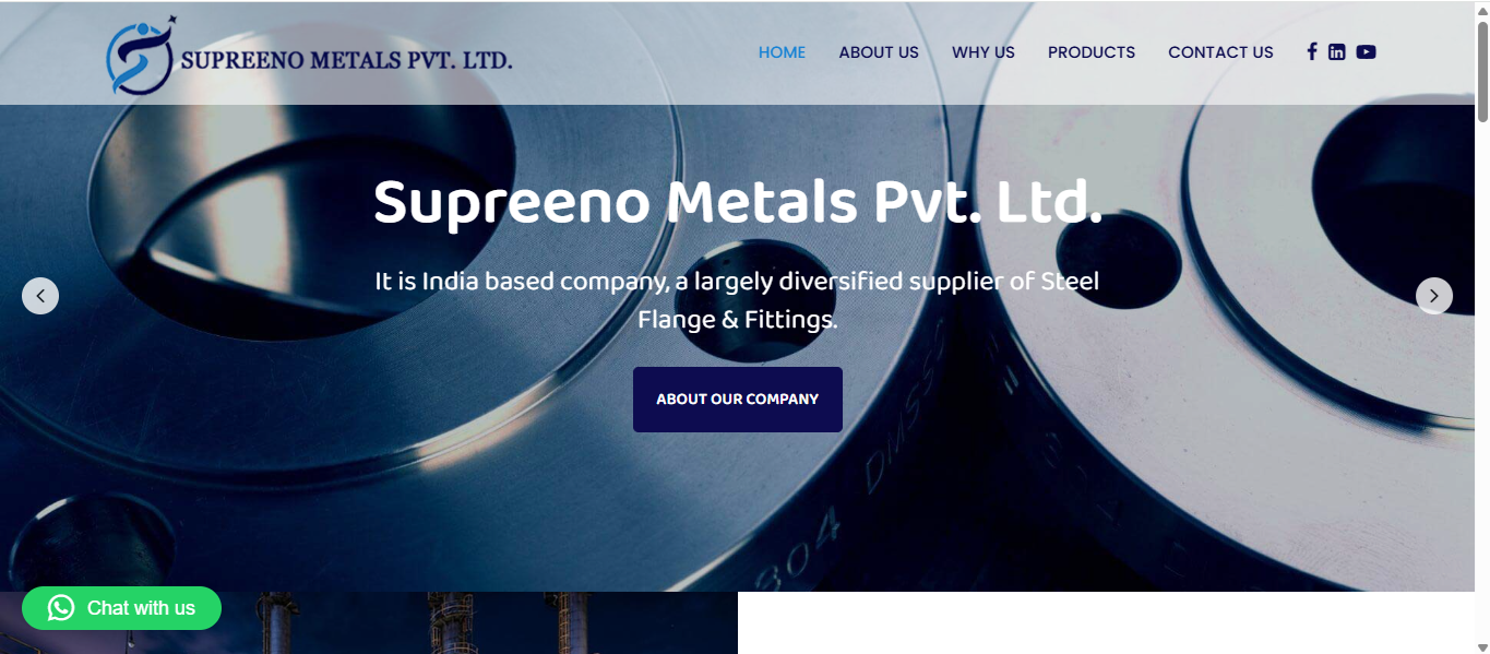 Supreeno Metals - Website Development & CRM Software by Alwani Technologies